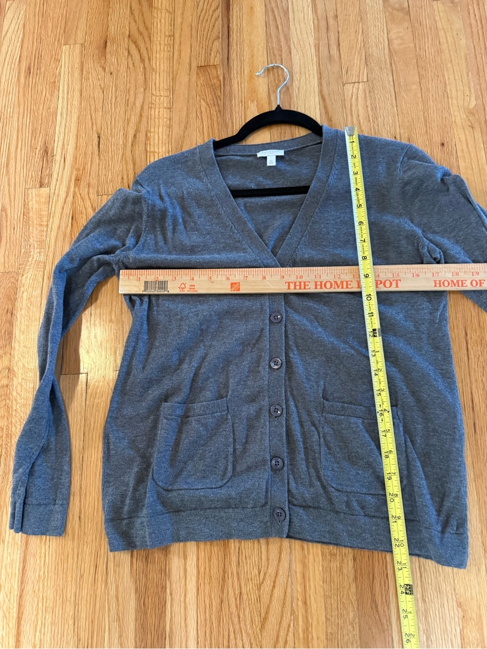 Talbots Gray V-Neck Button-Front Women's Cardigan Sweater - Picture 5 of 5